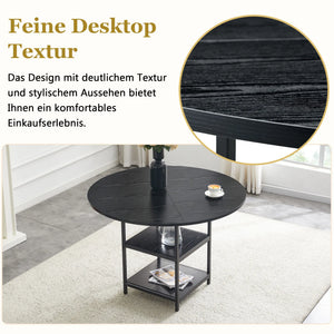 Fleurie | Ensemble table ronde 107cm avec rangement et 4 chaises dossier fleuri