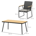Vernon | Ensemble repas 7 pièces, table et 6 chaises effet bois