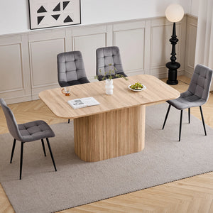 Stockholm | Table de salle à manger en bois, style scandinave, base ondulée
