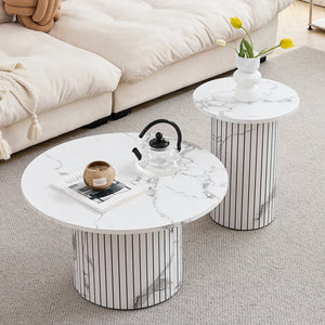 Duo Nordique | Duo de tables basses gigognes rondes, style scandinave