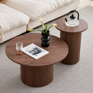 Duo Nordique | Duo de tables basses gigognes rondes, style scandinave