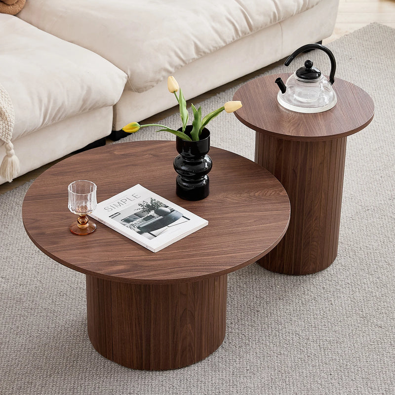Duo Nordique | Duo de tables basses gigognes rondes, style scandinave