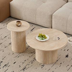 Duo Nordique | Duo de tables basses gigognes rondes, style scandinave