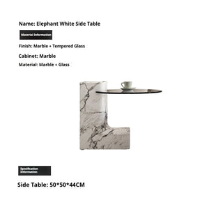 Prestige | Duo de tables gigognes rondes en marbre véritable et bois, sur-mesure