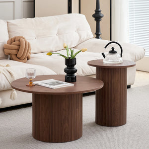 Duo Nordique | Duo de tables basses gigognes rondes, style scandinave