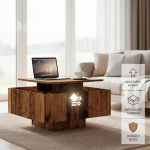 Vieux Bois | Table basse en bois avec rangement, finition patinée
