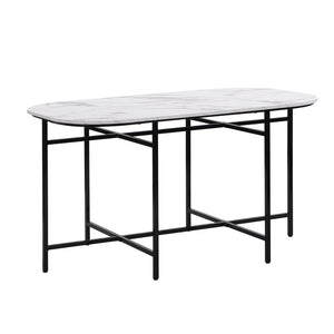 Élégante | Ensemble table blanche et 6 chaises velours gris, structure dorée