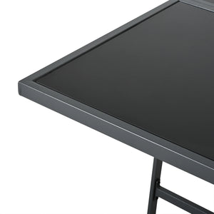 Table Séville avec plateau en verre trempé noir