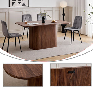 Stockholm | Table de salle à manger en bois, style scandinave, base ondulée