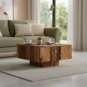 Vieux Bois | Table basse en bois avec rangement, finition patinée