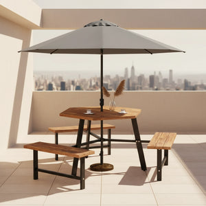 Cabanon - Table de pique-nique en acacia massif, 6 personnes