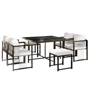 Pouf de jardin Séville assorti aux fauteuils tressés