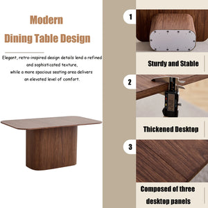 Stockholm | Table de salle à manger en bois, style scandinave, base ondulée