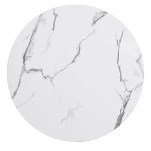 Reflet | Duo de tables gigognes rondes effet marbre brillant, 2 tiroirs
