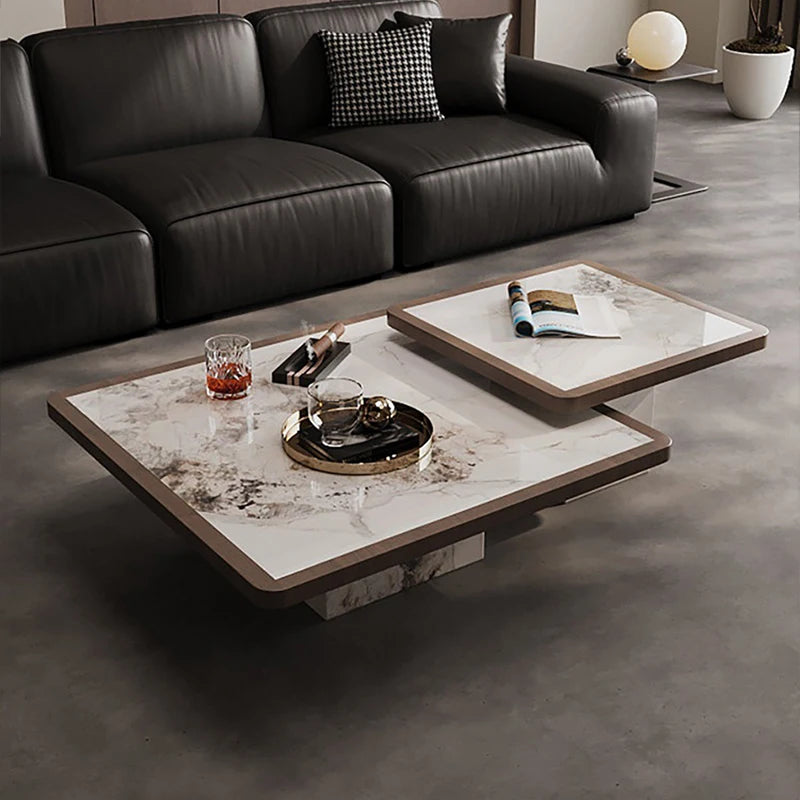 Nordik | Table basse extensible en marbre véritable, design scandinave