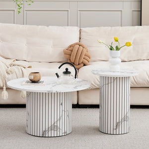 Duo Nordique | Duo de tables basses gigognes rondes, style scandinave