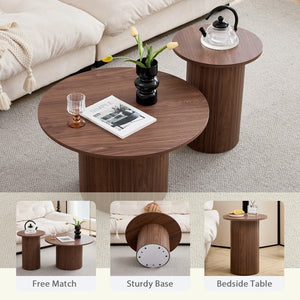 Duo Nordique | Duo de tables basses gigognes rondes, style scandinave