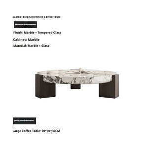 Prestige | Duo de tables gigognes rondes en marbre véritable et bois, sur-mesure