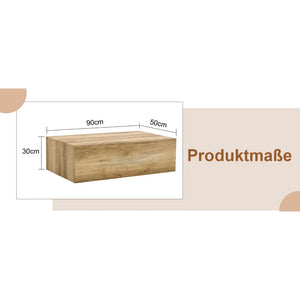 Ardoise | Table basse rectangulaire effet marbre gris, sans assemblage, 90x50x30 cm