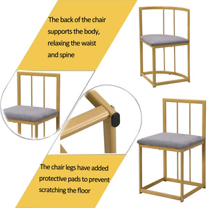 Élégante | Ensemble table blanche et 6 chaises velours gris, structure dorée