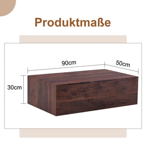 Ardoise | Table basse rectangulaire effet marbre gris, sans assemblage, 90x50x30 cm