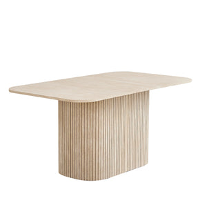 Stockholm | Table de salle à manger en bois, style scandinave, base ondulée