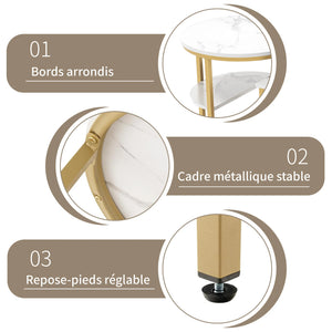 Jumelles | Duo de tables gigognes effet marbre, gold ou noir, piétement métal