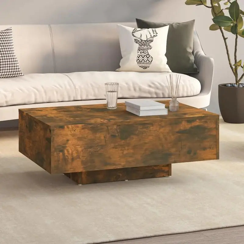 Fumée | Mesa de centro de madera, tono ahumado, diseño moderno