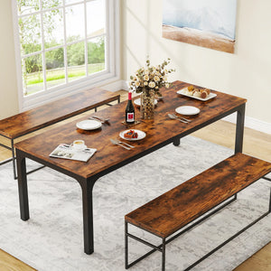 Manufacture | Grande tavolo da pranzo in legno, stile industriale patinato