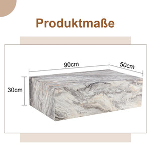 Ardoise | Table basse rectangulaire effet marbre gris, sans assemblage, 90x50x30 cm