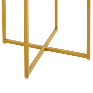 Compacte | Ensemble table ronde blanche 80cm et 4 chaises velours, pieds dorés